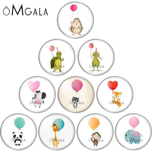 Cartoon Balloon Money Fox Animals 10mm/12mm/14mm/16mm/18mm/20mm/25mm Round photo glass cabochon demo flat back Making findings
