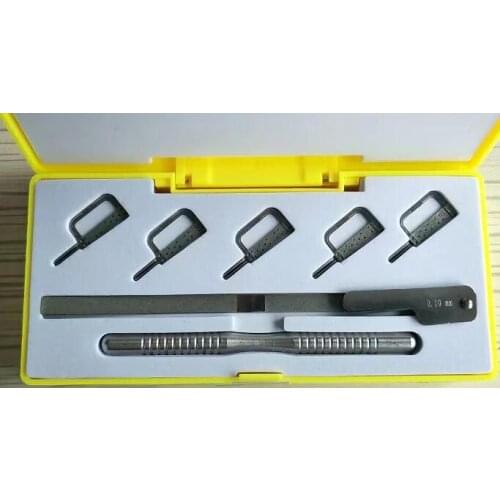 Dental Interproximal Reduction stripping 5 Strips +2 Saw Strips with 1 Manual handle kit