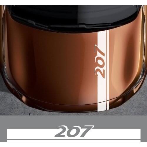 Automobile Engine Bonnet Cover Trim Stripe Stickers Decals For Peugeot 207 Car Styling Hood Decoration Graphic Vinyl Accessories