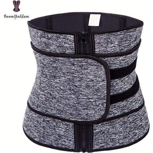 Zipper Magic Paste Waist Trainer Corset Neoprene Steel Boned Underbust Waist Slimming Cincher Weight Loss Black Gray Bustier Hot
