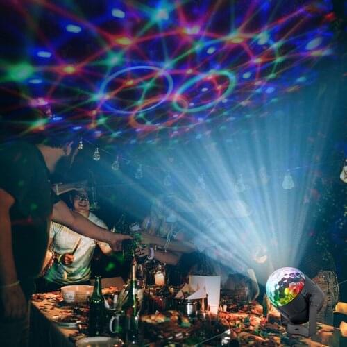 Voice Control Rotary Disco Light DJ Prom Party Light USB Magic Ball Light Strobe Light 4W LED Stage Lighting Effect Stroboscope