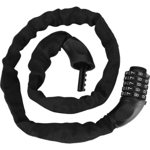 5 Digit Cycling Combination Key Anti Theft Bike Coded Lock Bicycle Passwords Security Steel Chain Lock for Scooter Cycling Bike