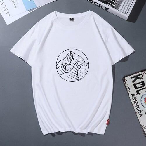 Plus Size Women T Shirt Women Mountain Peak Creative T Shirt Funny Harajuku Graphic Print 100% Cotton T Shirt Hiphop Summer Tees
