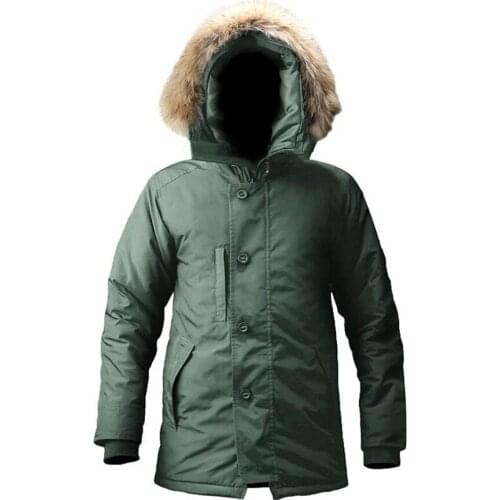 Winter N3B puffer jacket men army tactical bomber jackets military warm fur hooded Down clothes korean parka long canada coat