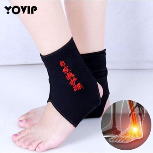 1 Pair Self-heating Ankle Support Guard Adjustable Tourmaline Magnetic Therapy Ankle Brace Pain Relief Compression Foot Straps