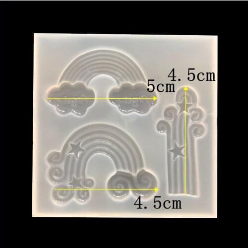 1pcs Rainbow Cloud DIY Silicone Mold Biscuit Fondant Cake DIY Resin Jewelry Making Craft Tools