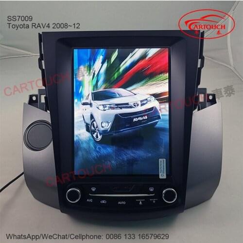 10.4 Inch Vertical IPS Screen Tesla Style Android Car GPS Multimedia Player for Toyota RAV4 2008~2012 Car GPS Radio AM FM RDS