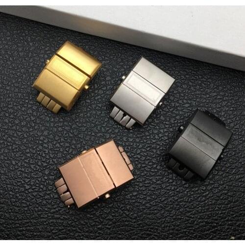 20mm Silver Rose Gold Black Stainless Steel Butterfly Buckle Clasp fit For Ulysse Nardin Watch Buckle With engraving free tools