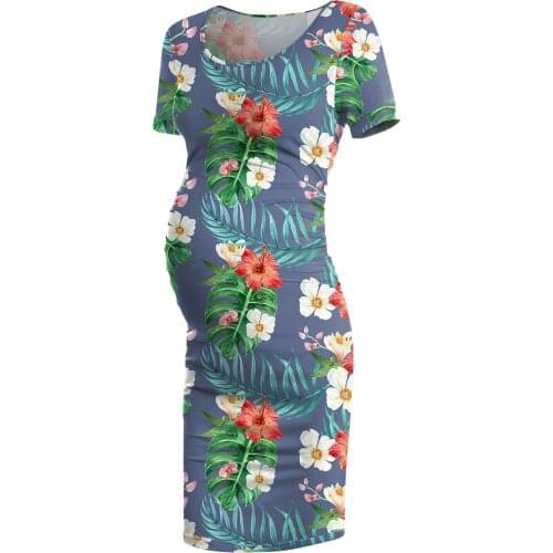 2021 Fashion pregnant Dress Maternity Dress Women Mom Pregnancy flower Print Summer maternity Dresses Clothes robe femme