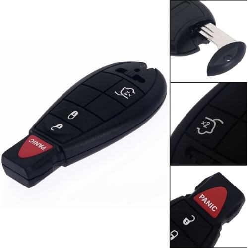 4 Buttons Replacement Car Remote Key Fob Keyless Entry Transmitter Uncut Blade Key for Jeep Commander Grand Cherokee 2008-2010