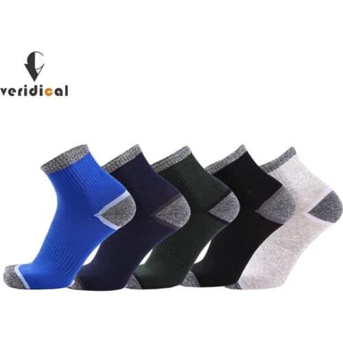 5 Pairs/Lot Cotton Man Socks Breathable Compression Sport Socks Boy Contrast Color Meias Good Quality Sheer Work Socks Brand