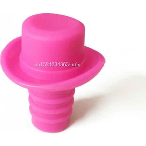 500pcs Hat Beer Red Wine Bottle Caps Food Grade Silicone Bowler Small Bottle Wine Stoppers Champagne Plug Bar Tools