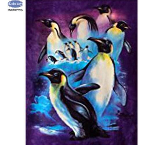 Kufwkey DIY 5D Diamond Painting Cross Stitch Kits penguin Diamond Mosaic Full Diamond Embroidery diamond Patterns wall Stickers