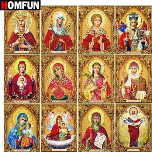 HOMFUN 5d Diamond Painting Full Square/Round "Religious figures" Picture Of Rhinestone DIY Diamond Embroidery Home Decor