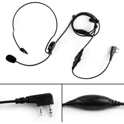 Artudatech 1Pcs Single Ear PTT Behind the Head Headset For Kenwood TK-3107 TK-208 Baofeng Radio