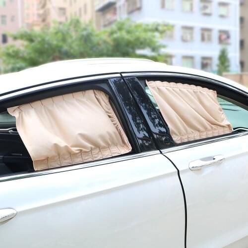 Car Sun Shade Curtains Summer Side Car Window Sunshade UV Protection Window Mesh Curtain Rails For Car Camping Blinds Cover