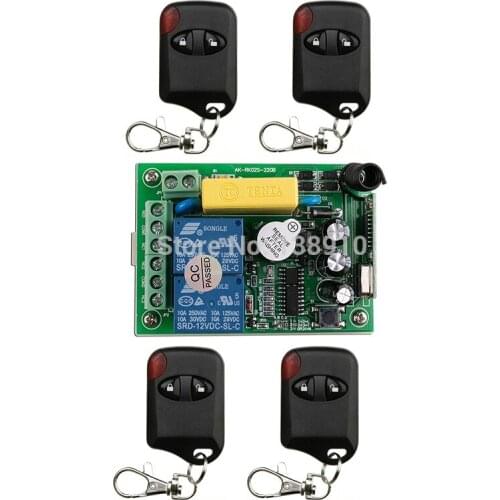 AC220V 2CH 10A RF Wireless Remote Control Switch System 4* cat eye transmitter & 1 *receiver relay Receiver Smart Home Switch