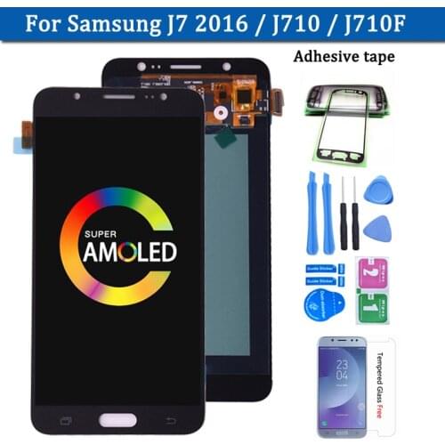 Original Amoled For Samsung Galaxy J7 2016 J710 SM-J710F J710M J710H J710FN LCD Display with Touch Screen Digitizer Assembly