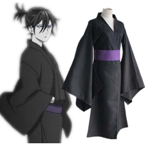 Anime Noragami Stray God Cosplay Costumes Yato Cosplay Costume Black Kimono Halloween Carnival Party Yatogami Cosplay Costume