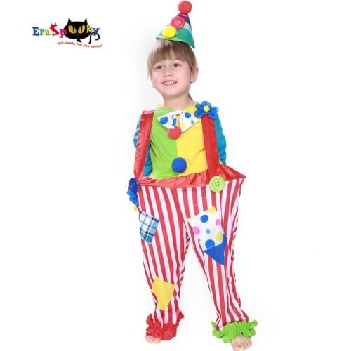 Carnival Party Costumes Funny Girls Halloween Costume For Kids Cute Circus Clown Jumpsuit Fancy Dress Toddler Children Cosplay