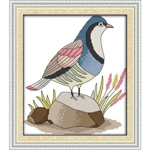 A Bird on The Stone Chinese Cross Stitch Patterns Printed on Canvas 11CT 14CT DMC Embroidery Threads DIY Handmade Needlework Kit