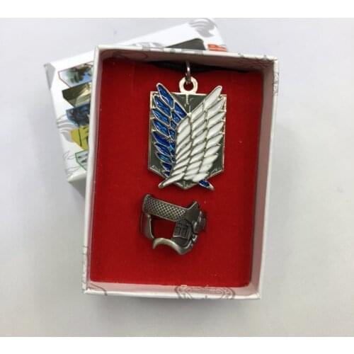 Perimental Attack Giant Ring Neckle Set Wings of Liberty Big Wings Fashion Accessories Box Set birthday present