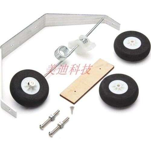 Aluminum Alloy Metal Landing Gear Set Rear Wheel Steering for 15c RC Plane Model