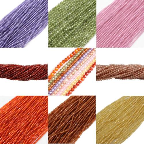 2mm Faceted Zircon Round Beads Multi Colors Cubic Zirconia Rhinestone Beads for Jewelry Making Diy Bracelet 15'' Strand