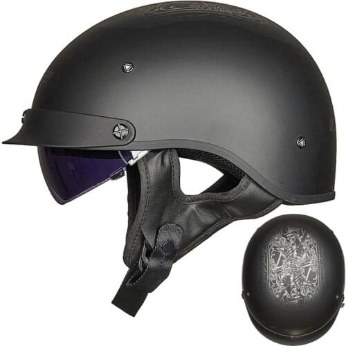 LS2 OF526 Open Face Motorcycle Helmet Retro Man Woman Half Helmet Vintage Scooter With Inner Lens And Peak Capacete Moto