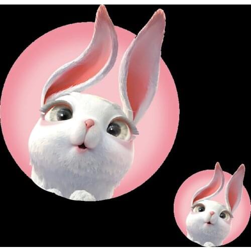 Cute long eared rabbit Chinese Monster patch Iron on clothing Thermal transfer printing applique T-shirt Cartoon Stickers