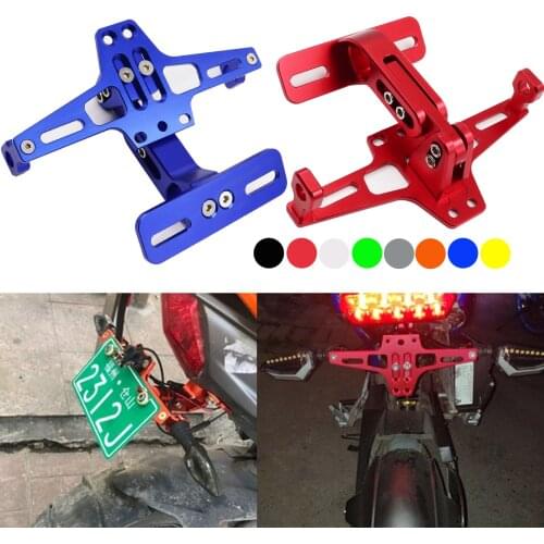 Motorcycle Modified CNC Aluminum Alloy License Plate Frame Adjustable License Short Plate Frame Fit for MSX BWS Fighting FORCE