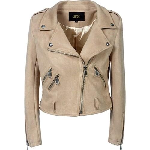 Fashion Slim Women Faux Leather Jacket Casual Biker Motorcycle Jackets Female Punk Streetwear Spring Autumn Coat Y805