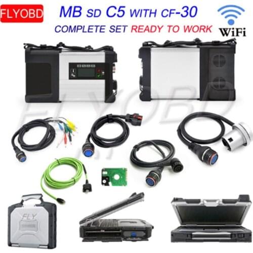 NEW! MB Star C5 SD CONNECT 5 with New 2019.09V Software+Super CF-30 Touchscreen Car Diagnostic laptop CF30 for MB SD C5 Scanner