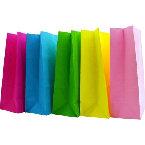 Kraft Paper Bags Solid Color Wedding Party Favor Treat Candy Buffet Bag/Envelope Gift Wrap 9*6*18cm