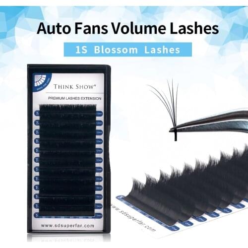 THINKSHOW 1S Auto Flowering Eyelash Easy Fan Eyelash Extension Blossom Eye Lashes Russian Cilios Silk Eyelashes