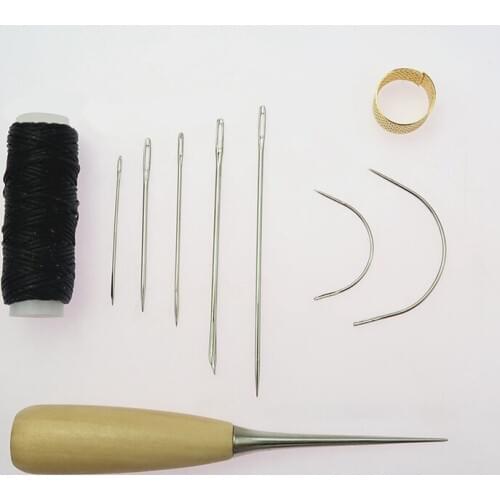 1 Set Sewing Needle Awl Leather Craft Sewing Accessories Stitching Awl Sewing Leathercraft Shoe Repair Tools Supplies