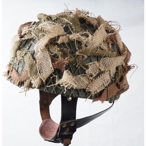 WWII WW2 US M1C PARATROOPER military HELMET AIRBORNE DENISON and net cover