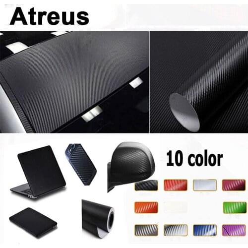 Atreus 10 color 30*127cm Car-styling Carbon Fiber Stickers For VW polo passat b5 b6 Mazda 3 6 cx-5 Toyota corolla Ford focus 2 3
