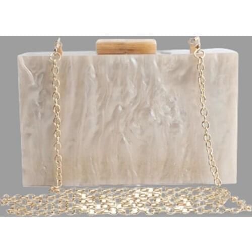 Champagne Small Acrylc Crossbody Bags For Women Lady Shoulder Handbags Female Totes Summer Beach Travel Party Evening Box Clutch