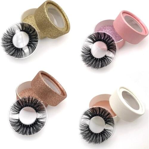 Round Lashes Packaging Wholesale 50 Pcs Real Mink Eyelashes Package Empty Lash Box With Transparent Trays 25mm Eyelashes Cases