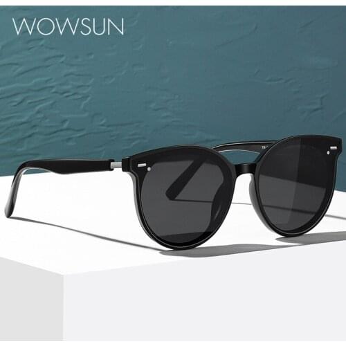WOWSUN New Polarized Sunglasses, Round Frame Retro Sunglasses, Mens and Womens Small Face Sunglasses