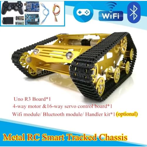 YP100 Robot Car Chassis Smart Tank Platform With 9V Motor+ Metal Frame+Plastic Bearing Wheel Arduino / Raspberry Pi DIY