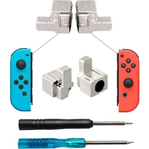 Bevigac 2 Pairs Replacement Metal Lock Locking Buckles Parts with Screwdrivers Repair Tool Kit for Nintendo Switch NS Joy Con
