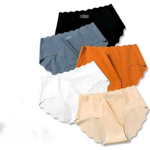 Womens Non-Marking Ice Silk Breathable Antibacterial Comfortable Underwear