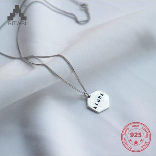 Korea Hot Style 925 Sterling Silver Simple Fashion Geometric Pendant Necklace Jewelry for Women