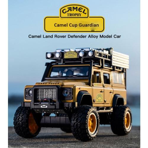 1:32 High Simulation Defender Travel Edition Off-Road Vehicle Six Doors Sound and Light Back Metal Car Model Toy