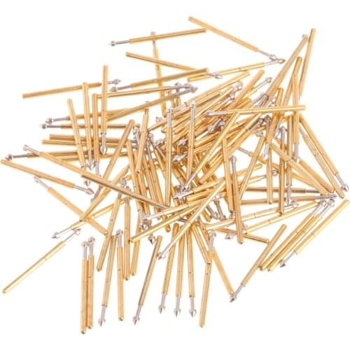 100 Pcs Spring Test Probe Pogo Pin P75-E2 Dia 1.3mm Length 16.5mm Test Pin P75-E2