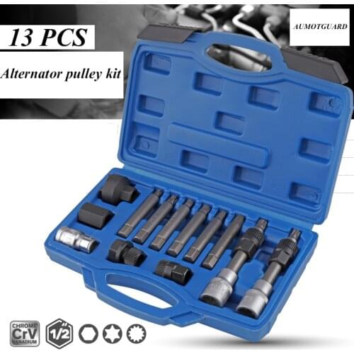 13pcs Alternator Freewheel Pulley Puller Removal Engine Auto Tool Set NEW For Mercedes Benz BMW