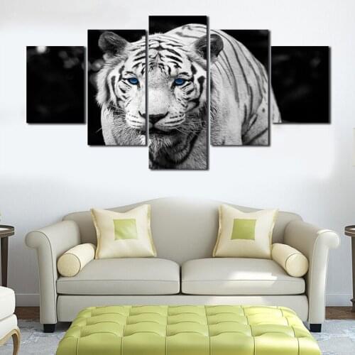 5 Panle Home Decor Picture Printed custom made Painting Canvas Print room decor print poster picture canvas (Framework) Tiger