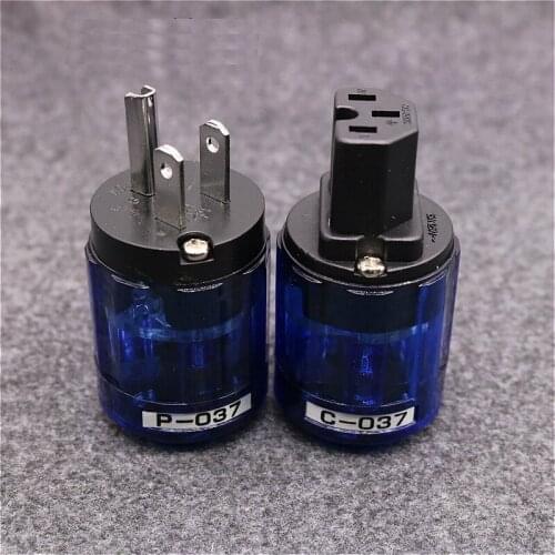 50 Sets/Lot Audio Plug For Japan Oyaide P037 Rhodium-plated US AC Power Plug C037 IEC Connector DIY Cable